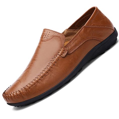 Go Tour Men S Premium Genuine Hand Made Leather Casual Slip On Loafers