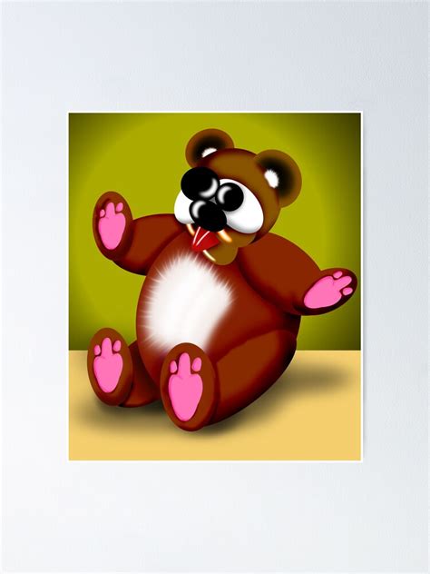 Cross Eyed Bear Poster For Sale By Golemaura Redbubble