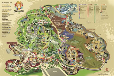 San Diego Zoo Map Animals