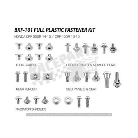 282 BKF 101 Plastics Fastener Kit CRF250R 14 18 CRF450R 13 18