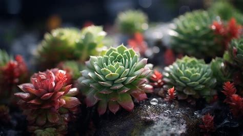 Premium AI Image | Emerging Evergreen Sempervivum Succulents