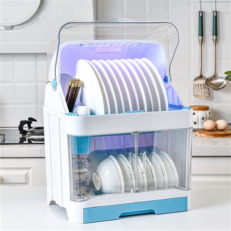 2 Layer Dish Rack With Cover Kitchen Dish Rack Drainer Dish Organizer