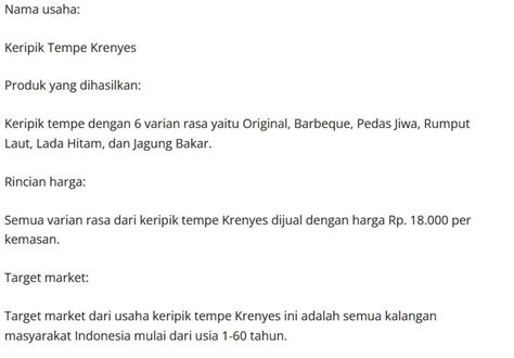 39 Contoh Proposal Usaha Keripik Tempe Dan Kiat Sukses Dalam Bisnis