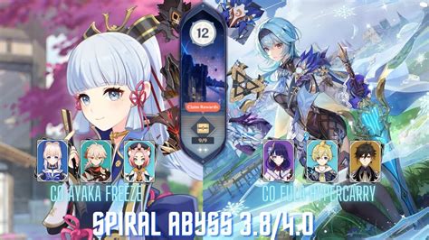 Spiral Abyss 3 8 4 0 Floor 12 C0 Ayaka Freeze And C0 Eula Hypercarry