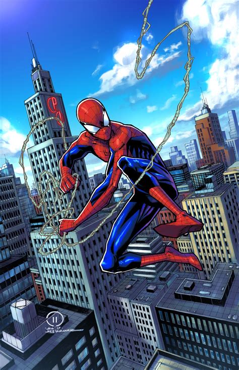 Artstation Spidey Swinging Through The City Colors Joey Vazquez