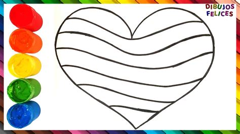 Dibuja Y Colorea Un Corazón De Arcoiris 🌈💖 Dibujos Para Niños Youtube