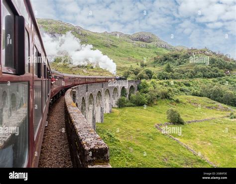 The Jacobite Steam Train Going Over Glenfinnan Viaduct Aka The Harry