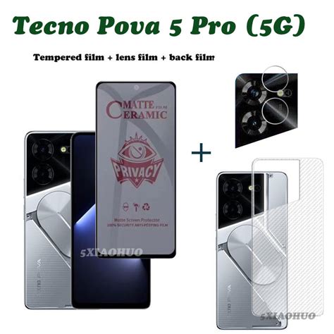 Tecno Pova 5 Pro Anti Spy Privacy Tempered Glass Tecno Pova 5 Screen