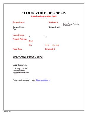 Fillable Online FLOOD ZONE RECHECK FidelityOnline Fax Email Print