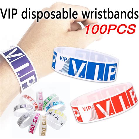 Pcs Vip Wristbands Waterproof Wristbands Disposable Events Wrist