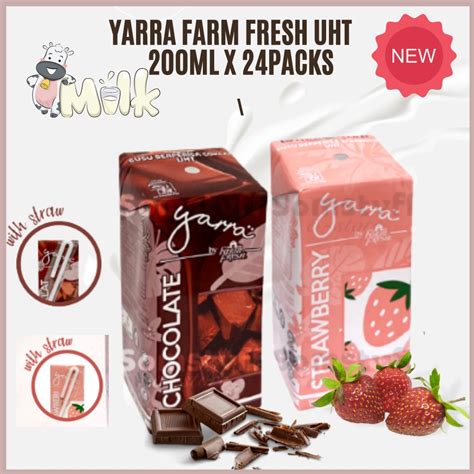 Yarra Farm Fresh Uht Milk Chocolate Milk Strawberry Milk Ml X Pack