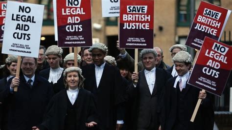 Lawyers Protesting Outside Courts Over Legal Aid Cuts Bbc News