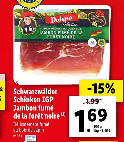 Promo Schwarzw Lder Schinken Igp Jambon Fum De La Foret Noire Chez