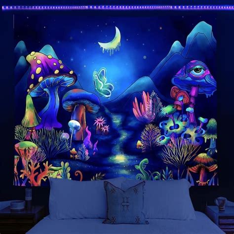 Glow In The Dark Trippy Wallpaper Etsy