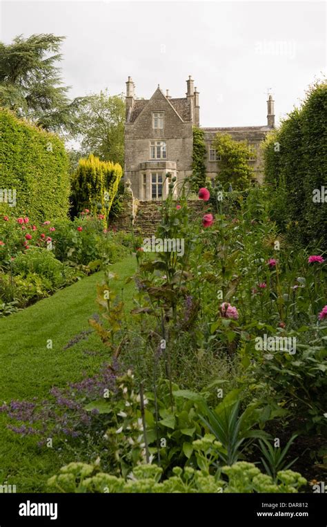 Exterior Facade Of Ampney Park Jacobean Manor House Seen From Garden