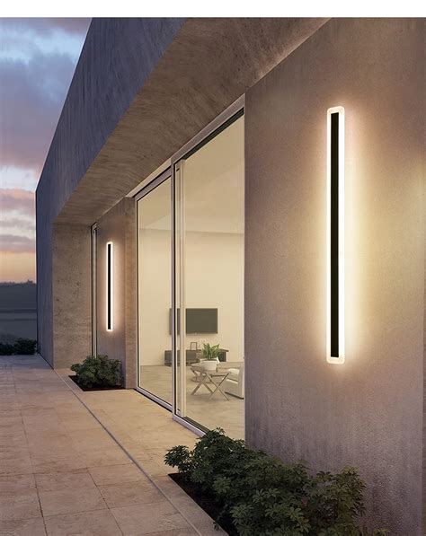 Minimalist Long Strip Wall Lamp Outdoor Waterproof Garden Lamp Outdoor