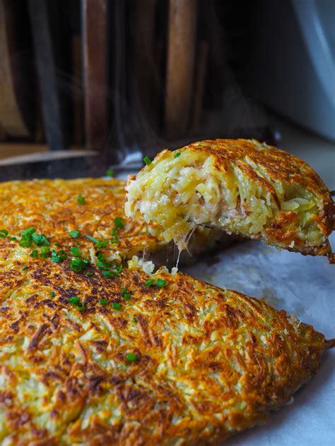 Crispy Giant Potato Rösti with bacon and cheese by Not Quite Nigella