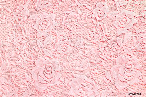 Tissu En Dentelle Rose Pastel Avec Fleurs Douces Stock Photo