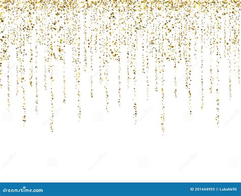 Gold Glitter Lines On White Background Glitter Decoration Frame