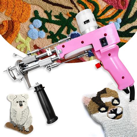 2 In 1 Pink Tufting Gun Cut Pile And Loop Pile Electric Carpet Rug Guns