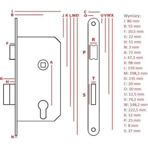 Serrure À Larder 72 55 Mm Din Gauche Serrure À Clé Polygonale Serrure