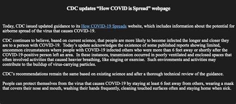 Cdc Updates Covid Guidance To Warn Of Airborne Transmission Wtsp