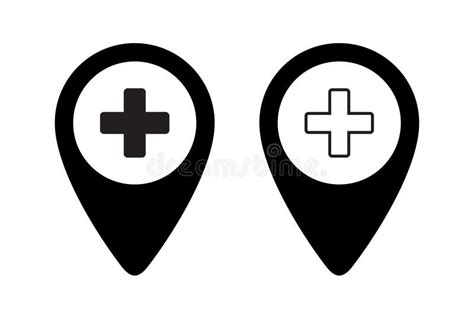 Hospital Location Pin Stock Illustrations 8206 Hospital Location Pin