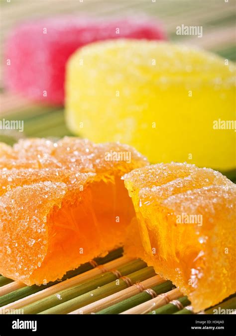 Assortment of colorful fruit jelly candies Stock Photo - Alamy