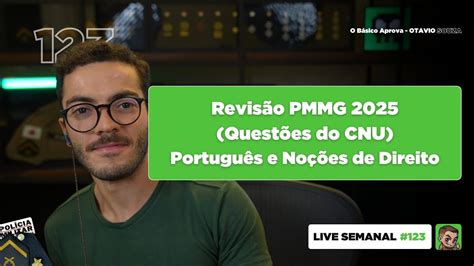 Revisão PMMG 2025 Portugues Noções de Direito Live 123 YouTube