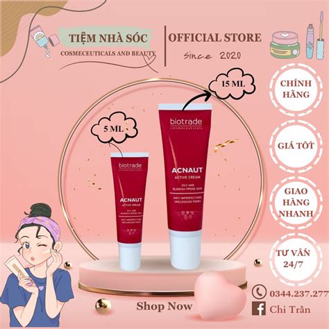 Kem chấm mụn Acnaut Active Biotrade cream 5ml 15ml Shopee Việt Nam