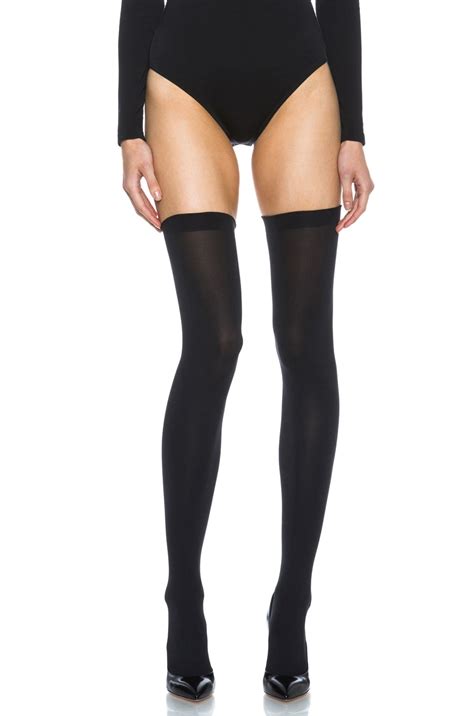 Wolford Fatal 80 Seamless Stay Up Nylon Blend Tights In Black FWRD