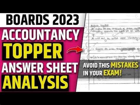 Lessons From Topper CBSE Accounts TOPPER ANSWER SHEET Accountancy