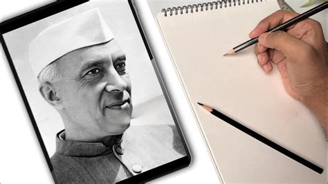 How To Draw Jawaharlal Nehru Outline Tutorial Jawaharlal Nehru Drawing