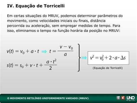 PPT MOVIMENTO UNIFORMEMENTE VARIADO MUV PowerPoint Presentation