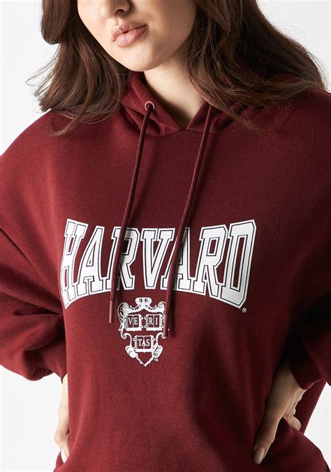 Buy Women's Harvard Print Hoodie with Drop Shoulder Sleeves Online ...