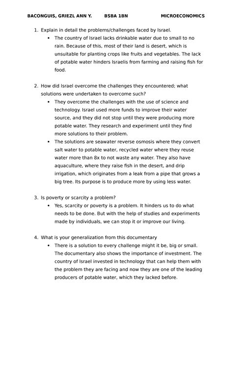 Ass 3 Micro Econ Vhkgvjlv BACONGUIS GRIEZL ANN Y BSBA 1BN MICROECONOMICS 1 Explain In