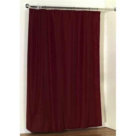 Standard Sized Polyester Fabric Shower Curtain Liner In Burgundy