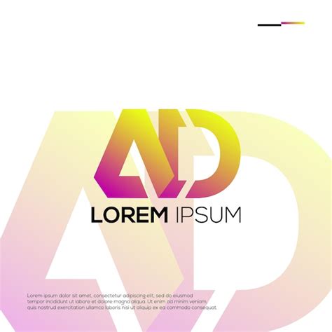 Id Ias De Design De Logotipo Ad Iniciais Modernas Vetor Premium