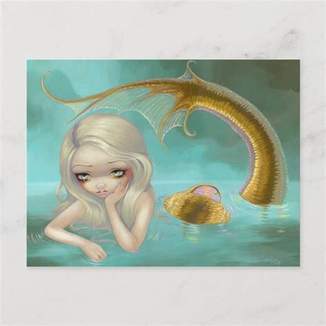 Golden Mermaid Postcard