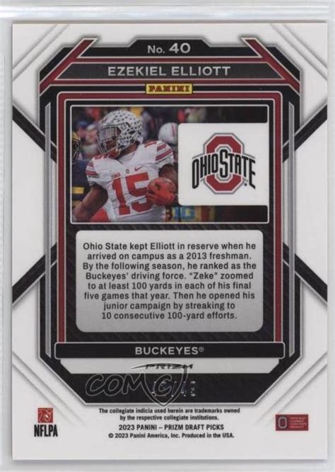 2023 Panini Prizm Draft Picks Orange Pulsar Prizm 40 Ezekiel Elliott