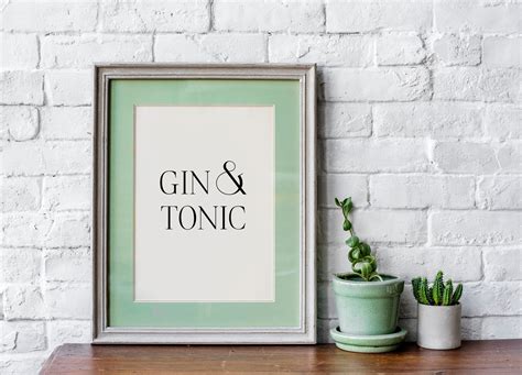 Gin And Tonic Poster Gin And Tonic Poster Printable Poster Etsy