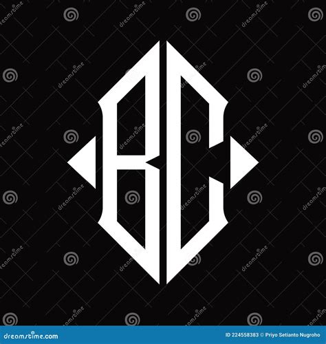 Bc Logo Monogram With Shield Shape Isolated Design Template Stock