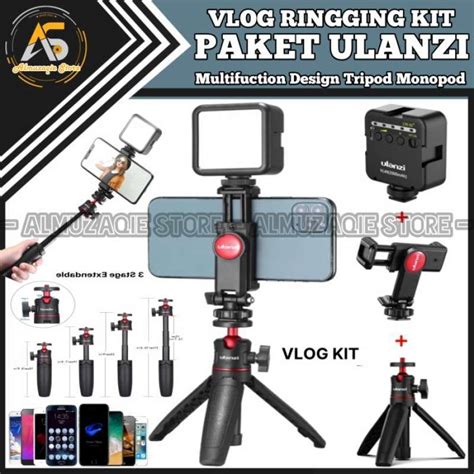 Promo Ulanzi Paket Vlogging Tripod Holder Led Smartphone Vlog