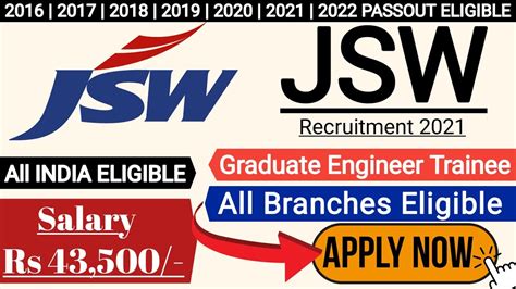 JSW Recruitment 2021 Fresher Recruitment 2021 Job Vacancy 2021