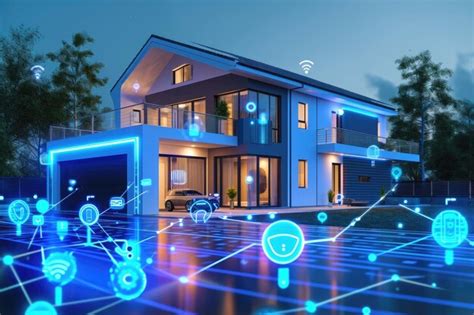 Premium Ai Image A House With Numerous Interconnected Lights Adorning