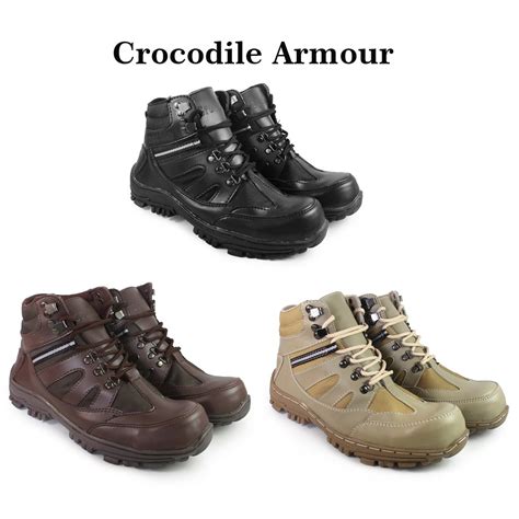 Jual Sepatu Safety Boots Ujung Besi Crocodile Armour Bikers Touring