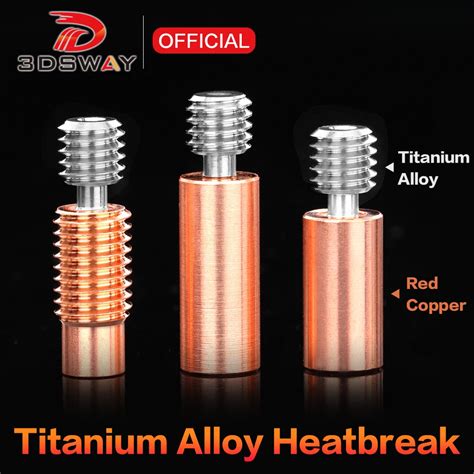 3DSWAY 3D Printer Parts V6 Titanium Alloy Bi Metal Heat Break Throat