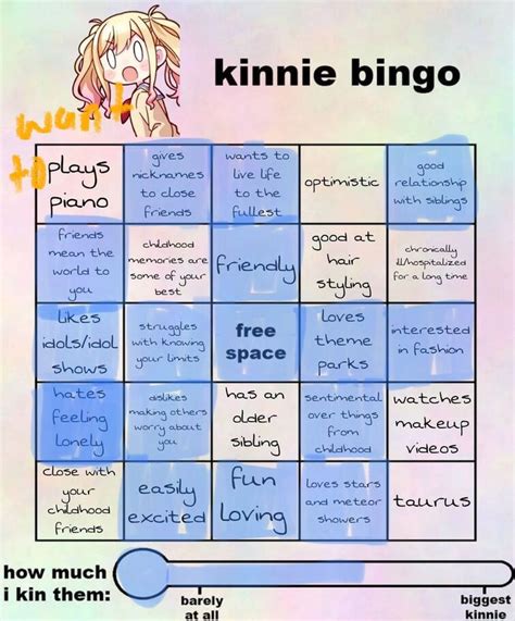 Doing Kinnie Bingos W My Kins Fandom