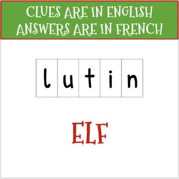 French No L Mots Crois S French Christmas Crossword Puzzle Tpt