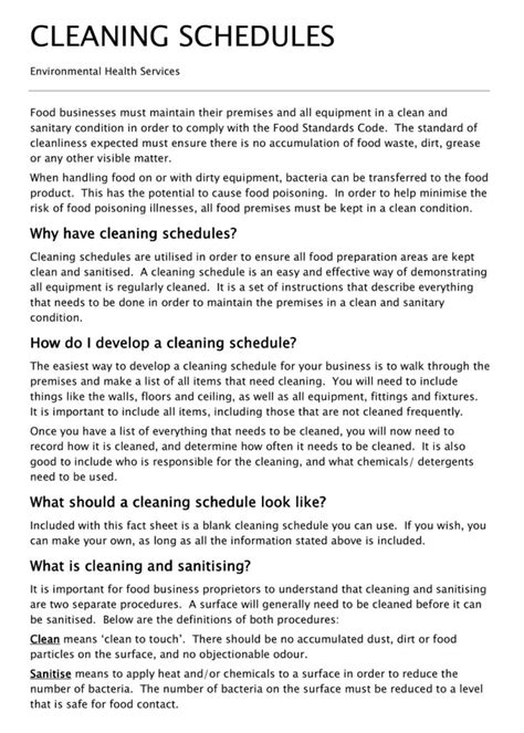 Free Kitchen Cleaning Checklist Templates Restaurant Commercial